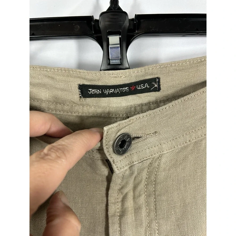 John Varvatos USA‎ Linen Trousers 36 Regular Khaki Quiet Luxury Coastal Resort